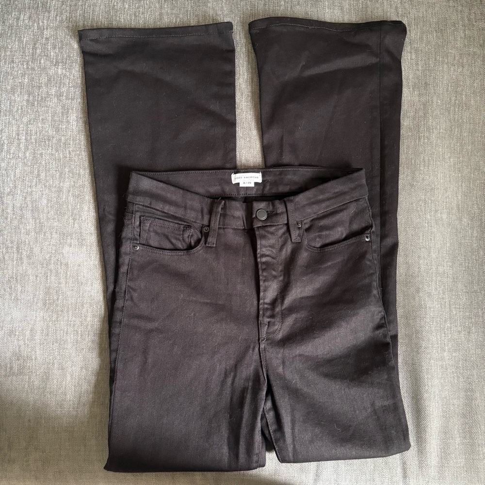 Good American Black Straight Leg Jeans - Picture 4 of 8
